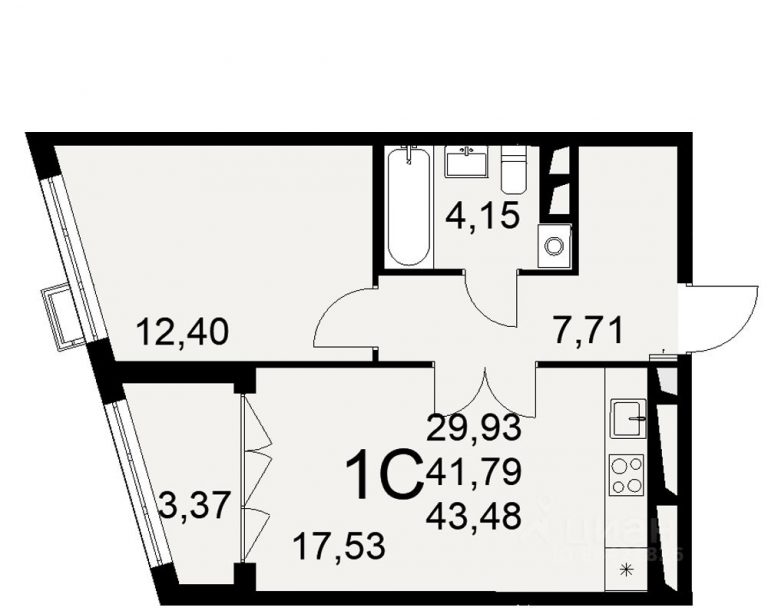 Однокомнатная квартира ЖК Овация в Туле от 24 м² от 3,8 млн от от 20 341 ₽/мес