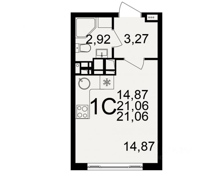 Однокомнатная квартира ЖК Дыши от 33,01 м² от 3,1 млн